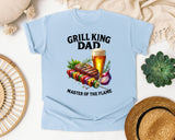 Grill King Dad Master Of The Flame Brown 2 graphic tee in Chambray