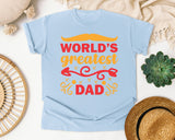 World's Greatest Dad Red graphic tee in Chambray