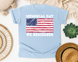 Memorial Day We Remember graphic tee in Chambray