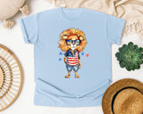 Lion In Flag Outfit graphic tee in Chambray