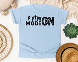Papa Mode On Black graphic tee in Chambray
