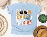 I'm A Cool Dad Just Ask My Kids White 2 graphic tee in Chambray