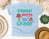 Straight Outta 4th Grade Sneakers graphic tee in Chambray