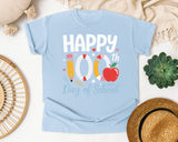 Happy 100th Day Of School graphic tee in Chambray