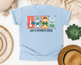 Just A Patriotic Goose graphic tee in Chambray