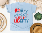 Sweet Land Of Liberty Red graphic tee in Chambray