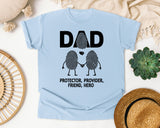 Dad Protector Provider Friend Hero White 2 graphic tee in Chambray