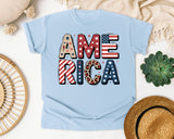 America Grey 5 graphic tee in Chambray