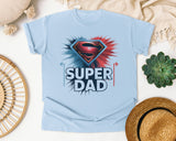 Super Dad Navy graphic tee in Chambray