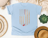 American Flag Golf Clubs graphic tee in Chambray