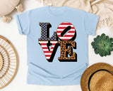 Love graphic tee in Chambray