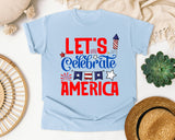 Let's Celebrate America graphic tee in Chambray
