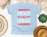Proud Father White 3 graphic tee in Chambray
