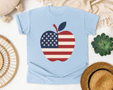 Patriotic Flag Apple graphic tee in Chambray