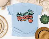 Educational Rockstar Grey graphic tee in Chambray
