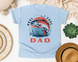Reel Cool Dad Grey graphic tee in Chambray