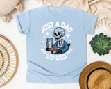 Just A Dad Who Always Came Back With The Milk White graphic tee in Chambray
