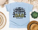 My Favorite Veteran Is My Dad Black graphic tee in Chambray