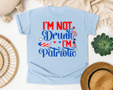 I'm Not Drunk I'm Patriotic Blue graphic tee in Chambray