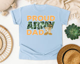 Proud Army Dad graphic tee in Chambray