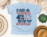 USA 4th Of July Grey graphic tee in Chambray
