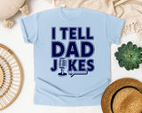 I Tell Dad Jokes graphic tee in Chambray