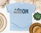 Papa Mode On Grey graphic tee in Chambray