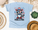 Feral And Free Grey graphic tee in Chambray