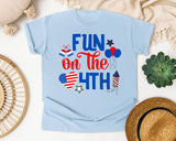 Fun On The 4th graphic tee in Chambray