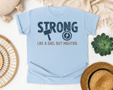 Strong Like A Dad But Mightier Navy graphic tee in Chambray