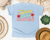 Teach Love Inspire Strawberry graphic tee in Chambray