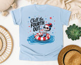 Chill The Fourth Out Grey 3 graphic tee in Chambray