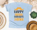 Happy First Father's Day Gold graphic tee in Chambray