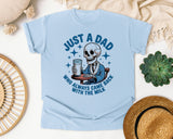 Just A Dad Who Always Came Back With The Milk Grey 2 graphic tee in Chambray