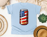 American Flag Soda Can graphic tee in Chambray
