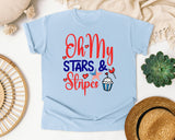 Oh My Stars And Stripes graphic tee in Chambray