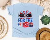 Hooray For The USA graphic tee in Chambray