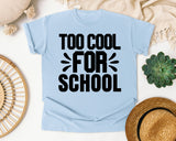 Too Cool For School graphic tee in Chambray