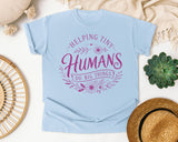 Helping Tiny Humans Do Big Things Floral graphic tee in Chambray