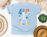 4th July Grey graphic tee in Chambray