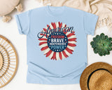 American Freedom Brave Independence Power graphic tee in Chambray