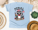 Feral But Free graphic tee in Chambray
