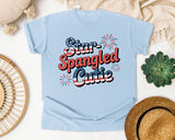 Star Spangled Cutie Grey graphic tee in Chambray