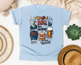 BBQ Beer And Being A Dad My Three Talents Grey graphic tee in Chambray