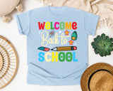 Welcome Back To School Pencils graphic tee in Chambray