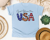 God Bless The USA Grey graphic tee in Chambray