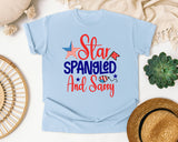 Star Spangled And Sassy graphic tee in Chambray