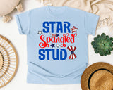 Star Spangled Stud graphic tee in Chambray