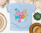 Teacher Mode Off graphic tee in Chambray