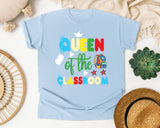 Queen Of The Classroom graphic tee in Chambray